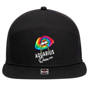 Tie Dye Aquarius Queen Lips Classic Gift 7 Panel Mesh Trucker Snapback Hat