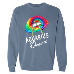 Tie Dye Aquarius Queen Lips Classic Gift Garment-Dyed Sweatshirt