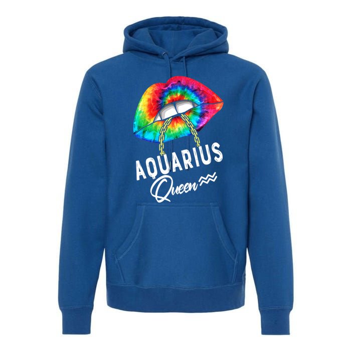 Tie Dye Aquarius Queen Lips Classic Gift Premium Hoodie