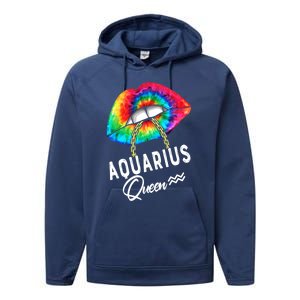 Tie Dye Aquarius Queen Lips Classic Gift Performance Fleece Hoodie