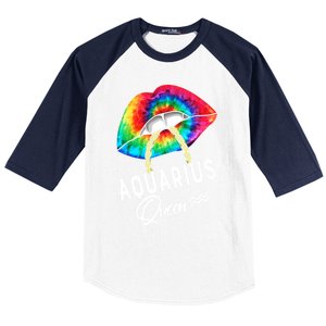 Tie Dye Aquarius Queen Lips Classic Gift Baseball Sleeve Shirt