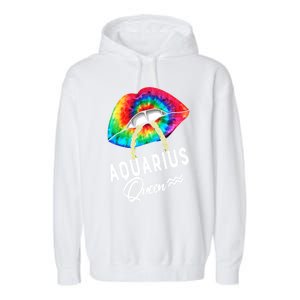 Tie Dye Aquarius Queen Lips Classic Gift Garment-Dyed Fleece Hoodie