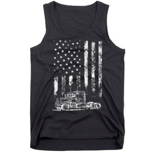 Truck Driver American Flag Trucker Tank Top