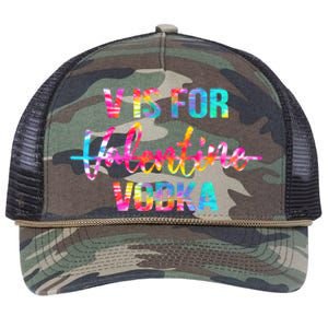 Tie Dye Anti Valentine's Day Ing Vodka V Is For Vodka Cool Gift Retro Rope Trucker Hat Cap