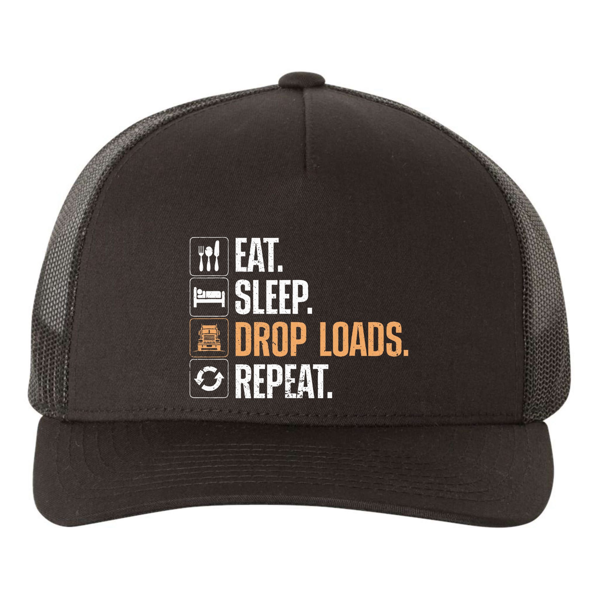 Truck Driver Art Dad Trucking Mechanic Trucker Yupoong Adult 5-Panel Trucker Hat