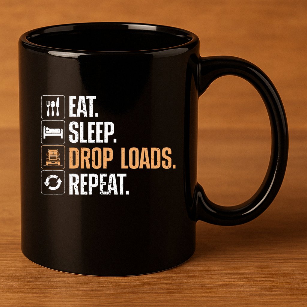 Truck Driver Art Dad Trucking Mechanic Trucker 11oz C Handle Ceramic Mug