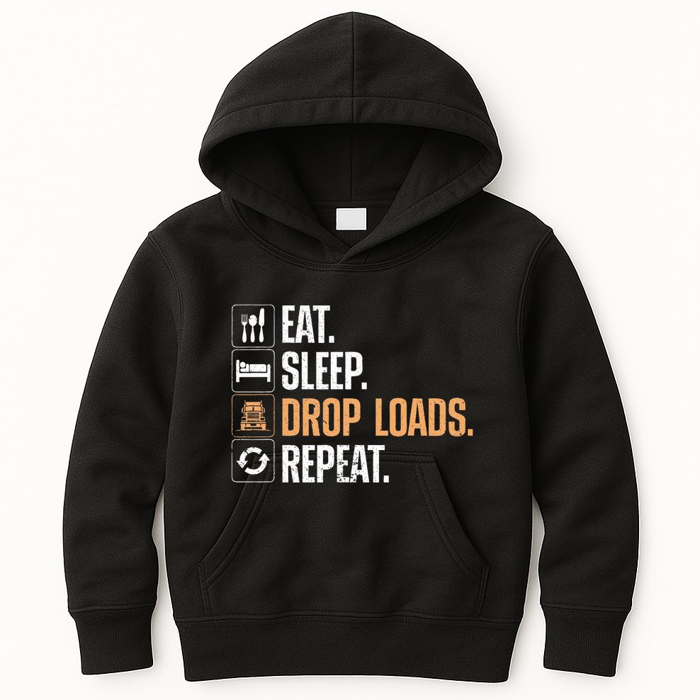 Truck Driver Art Dad Trucking Mechanic Trucker Kids Hoodie