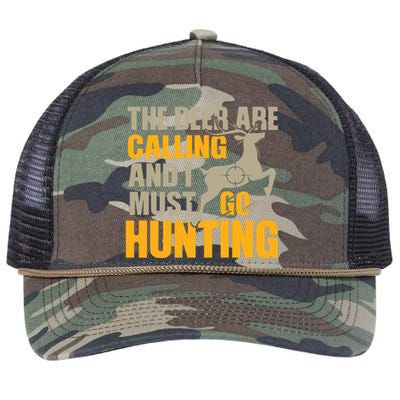 The Deer Are Calling So I Must Go Hunting Retro Rope Trucker Hat Cap