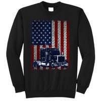 Truck Driver American Flag Trucker Gift Sweatshirt