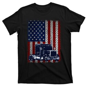 Truck Driver American Flag Trucker Gift T-Shirt