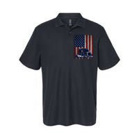 Truck Driver American Flag Trucker Gift Softstyle Adult Sport Polo