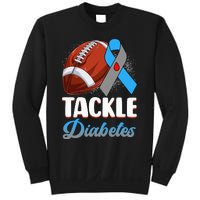 Tackle Diabetes Awareness Football Blue Ribbon Type 1 Type 2 Sweatshirt