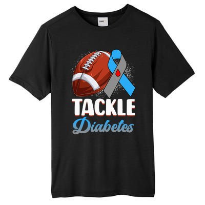 Tackle Diabetes Awareness Football Blue Ribbon Type 1 Type 2 Tall Fusion ChromaSoft Performance T-Shirt