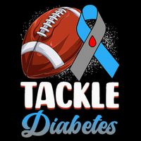 Tackle Diabetes Awareness Football Blue Ribbon Type 1 Type 2 Cooling Performance Long Sleeve Crew