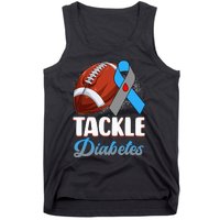 Tackle Diabetes Awareness Football Blue Ribbon Type 1 Type 2 Tank Top