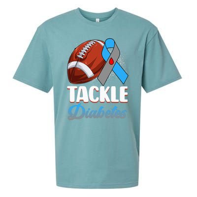 Tackle Diabetes Awareness Football Blue Ribbon Type 1 Type 2 Sueded Cloud Jersey T-Shirt