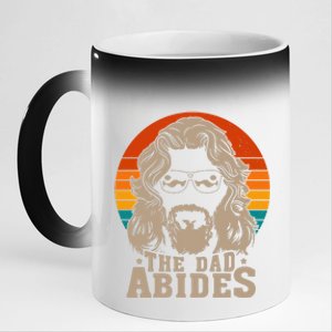 The Dad Abides Funny Fathers Day Retro 11oz Black Color Changing Mug