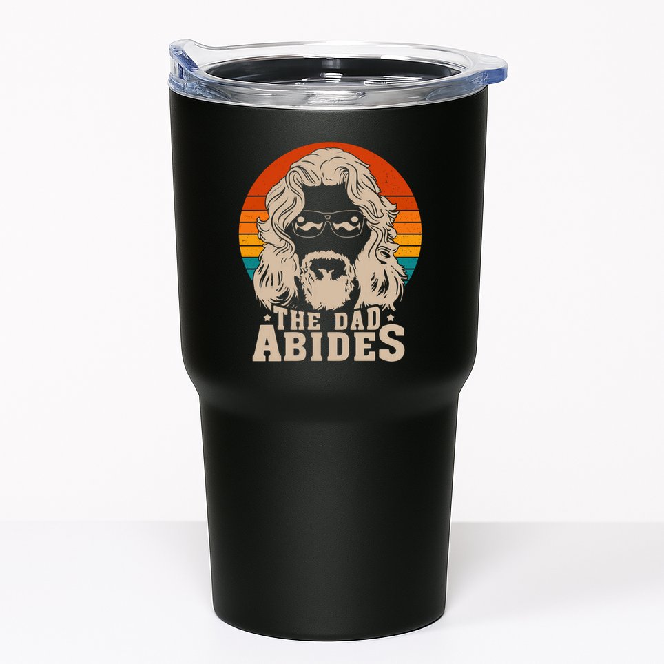 The Dad Abides Funny Fathers Day Retro Tumbler