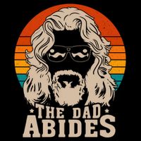 The Dad Abides Funny Fathers Day Retro Cropped Pullover Crew
