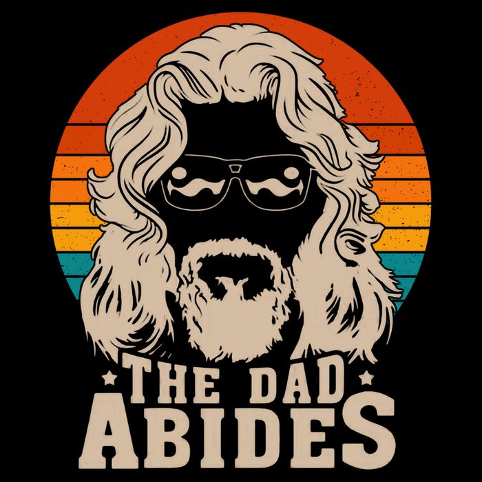 The Dad Abides Funny Fathers Day Retro Cropped Pullover Crew