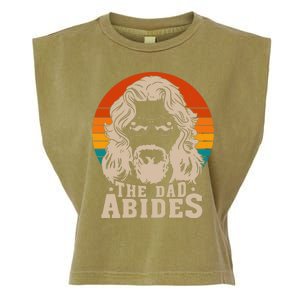 The Dad Abides Funny Fathers Day Retro Garment-Dyed Women's Muscle Tee