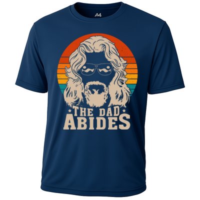 The Dad Abides Funny Fathers Day Retro Cooling Performance Crew T-Shirt