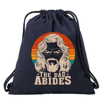 The Dad Abides Funny Fathers Day Retro Drawstring Bag