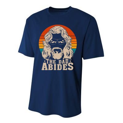 The Dad Abides Funny Fathers Day Retro Performance Sprint T-Shirt