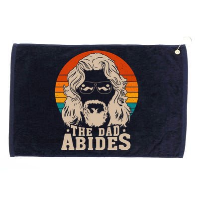 The Dad Abides Funny Fathers Day Retro Grommeted Golf Towel