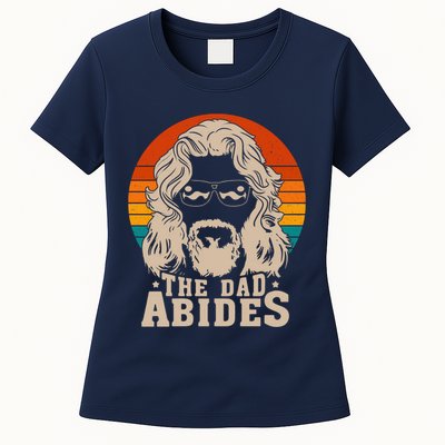 The Dad Abides Funny Fathers Day Retro Womens T-Shirt