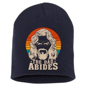 The Dad Abides Funny Fathers Day Retro Short Acrylic Beanie