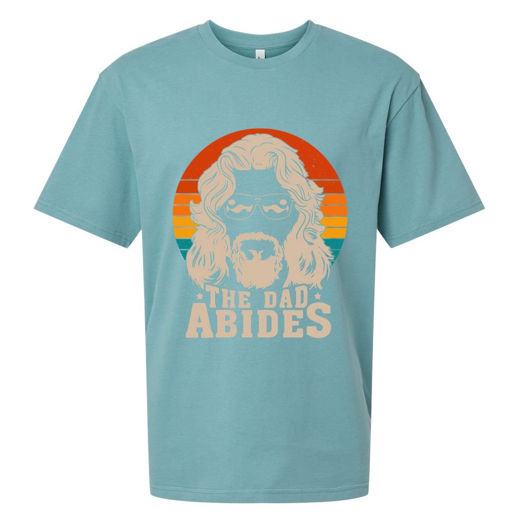 The Dad Abides Funny Fathers Day Retro Sueded Cloud Jersey T-Shirt