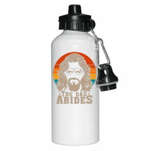 The Dad Abides Funny Fathers Day Retro Aluminum Water Bottle