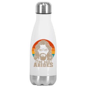 The Dad Abides Funny Fathers Day Retro Stainless Steel Insulated Water Bottle