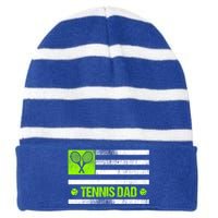 Tennis Dad American Flag Cute Gift Striped Beanie with Solid Band