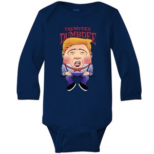 Trumpdee Dumbdee Anti Trump Funny Baby Long Sleeve Bodysuit