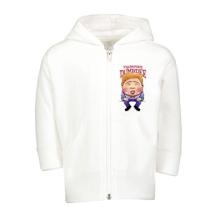 Trumpdee Dumbdee Anti Trump Funny Toddler Zip Fleece Hoodie