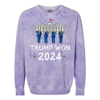 Trump Dances At White House Celebrating Colorblast Crewneck Sweatshirt