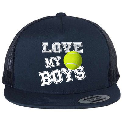 Tennis Dad And Tennis Mom I Love My Tennis Gift Flat Bill Trucker Hat