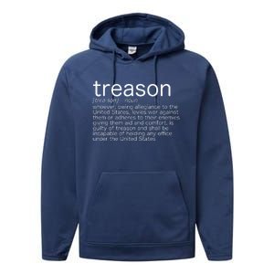 Treason Definition Anti Trump Treason Performance Fleece Hoodie