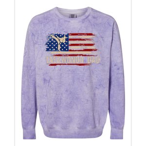 Taekwondo Dad American Usa Flag Sports The Kick Colorblast Crewneck Sweatshirt