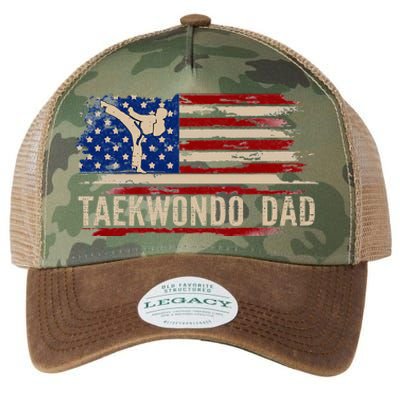 Taekwondo Dad American Usa Flag Sports The Kick Legacy Tie Dye Trucker Hat