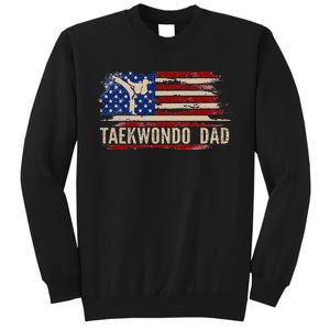 Taekwondo Dad American Usa Flag Sports The Kick Sweatshirt