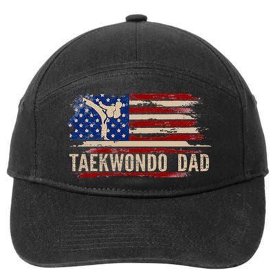 Taekwondo Dad American Usa Flag Sports The Kick 7-Panel Snapback Hat