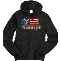 Taekwondo Dad American Usa Flag Sports The Kick Tie Dye Hoodie