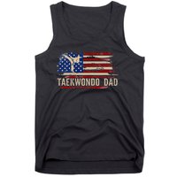 Taekwondo Dad American Usa Flag Sports The Kick Tank Top