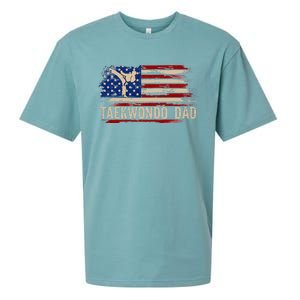 Taekwondo Dad American Usa Flag Sports The Kick Sueded Cloud Jersey T-Shirt