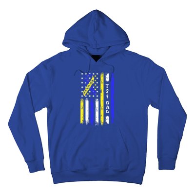 T21 Dad American Flag Down Syndrome Awareness Gift Hoodie