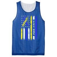 T21 Dad American Flag Down Syndrome Awareness Gift Mesh Reversible Basketball Jersey Tank