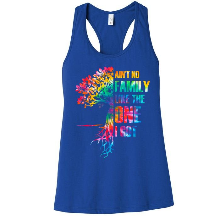 Tie Dye Ain't No Family Like The One I Got Family Reunion Cool Gift Women's Racerback Tank